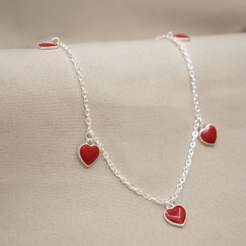 CADENA CORAZÓN CHARM  BAÑO DE PLATA