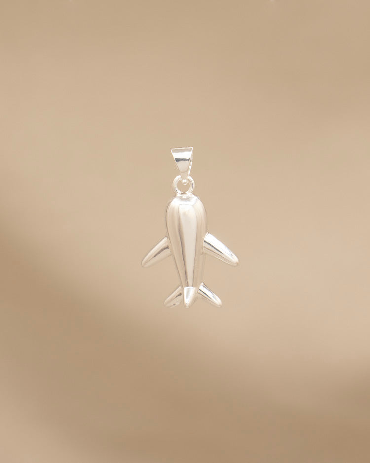 DIJE AVIÓN BAÑO EN PLATA