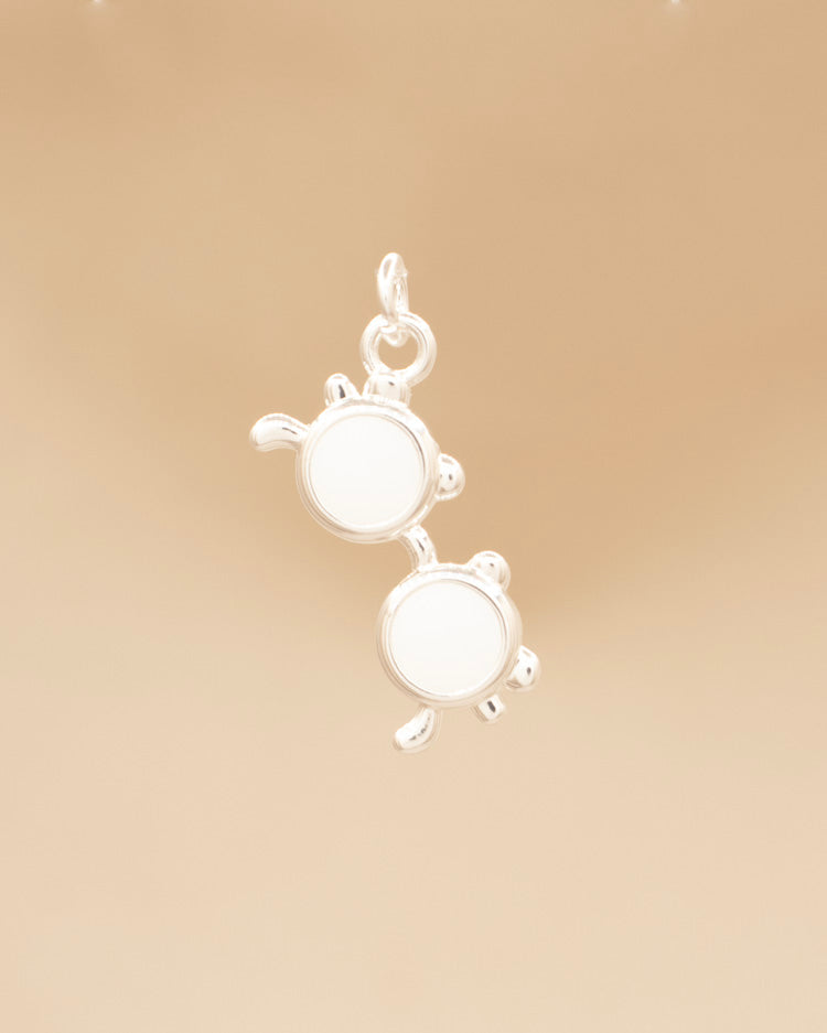 DIJE GAFAS BLANCAS BAÑO EN PLATA