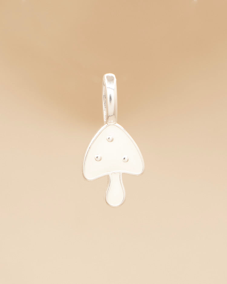 DIJE HONGO BLANCO BAÑO EN PLATA