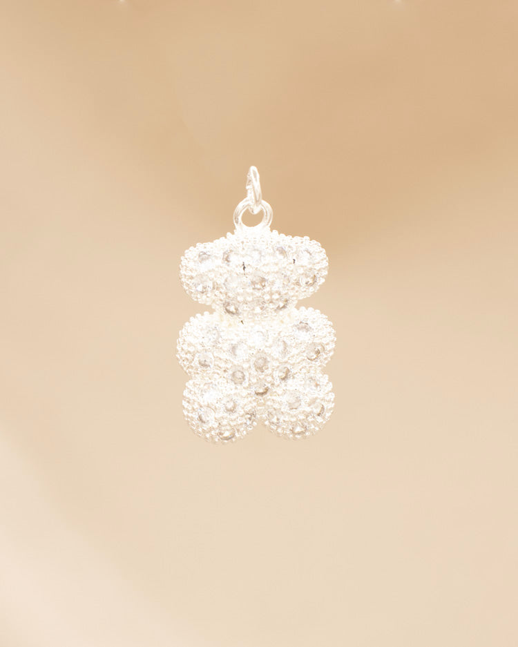 DIJE OSO DE PELUCHE BAÑO EN PLATA