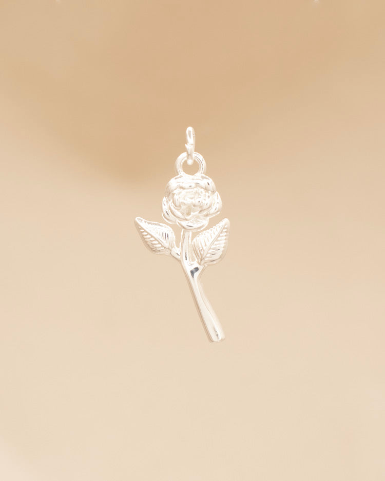 DIJE ROSA BAÑO EN PLATA