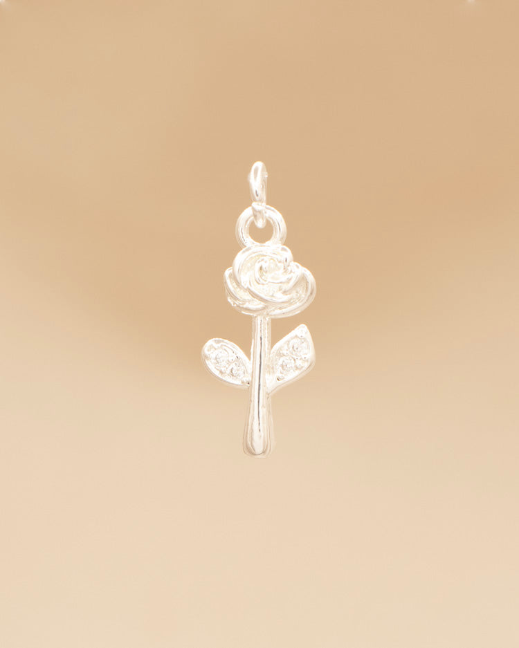 DIJE ROSA PEQUEÑA BAÑO EN PLATA