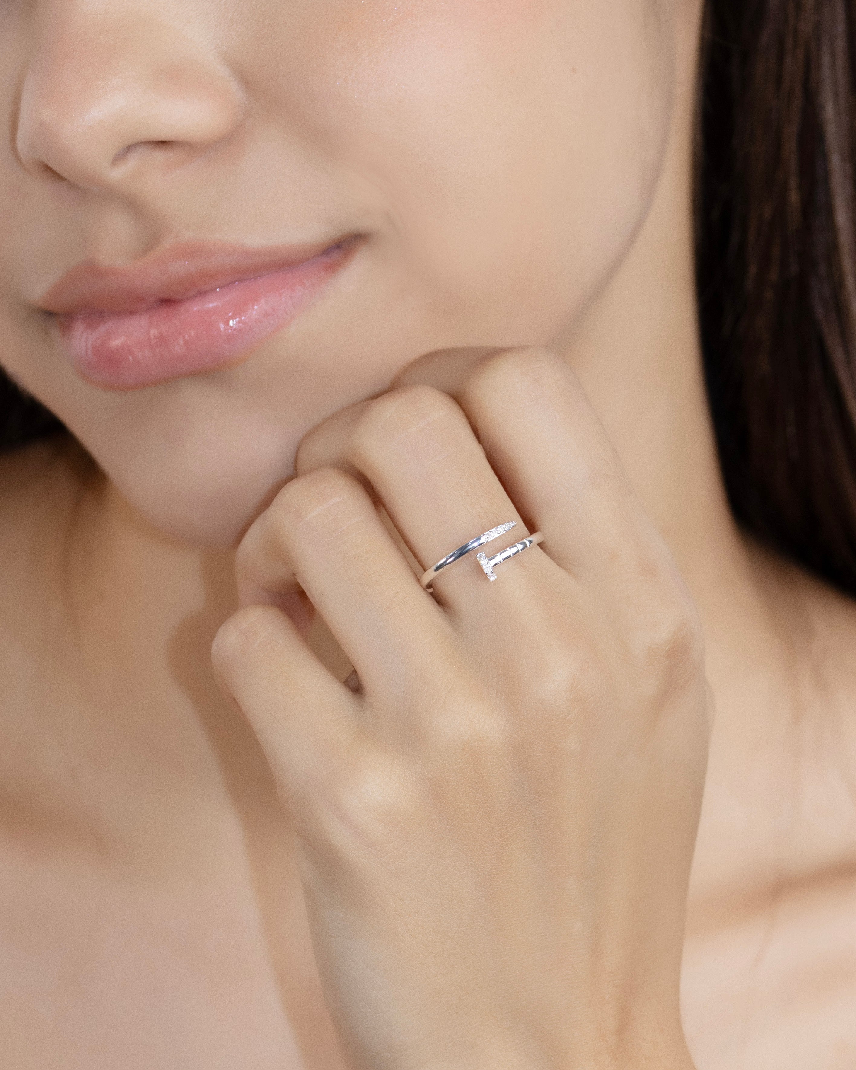 ANILLO CLAVO BAÑO DE PLATA