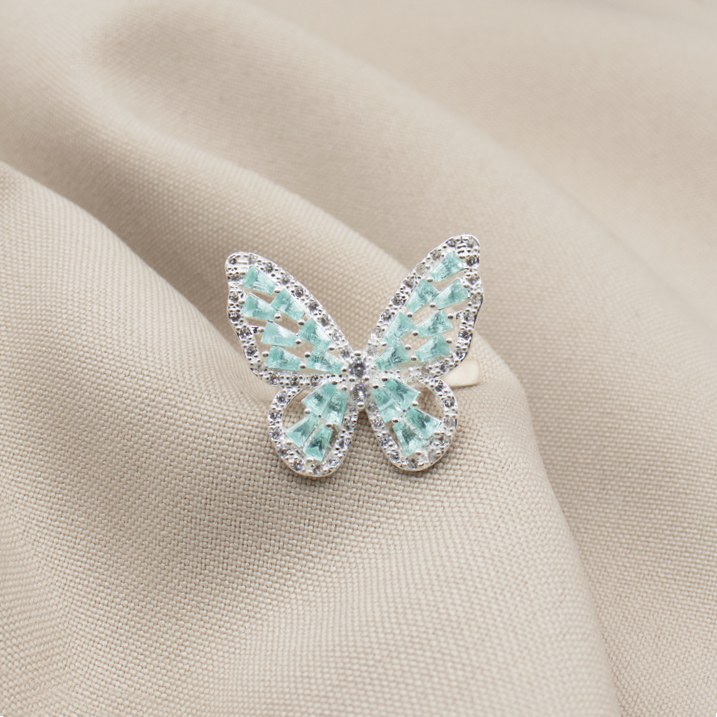 ANILLO MARIPOSA BAÑO DE PLATA