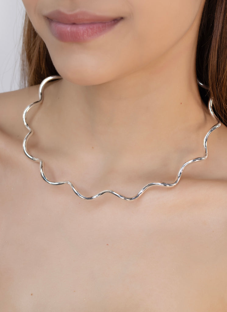 CADENA ONDAS RÍGIDA BAÑO DE PLATA