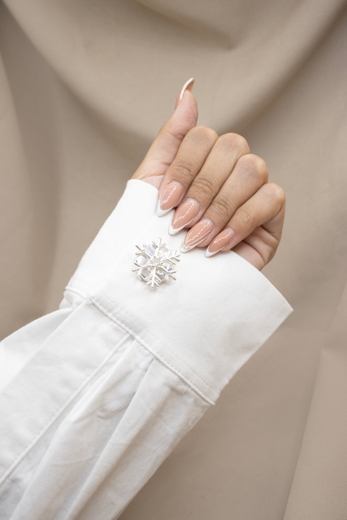 BROCHE COPO NIEVE BAÑO EN PLATA