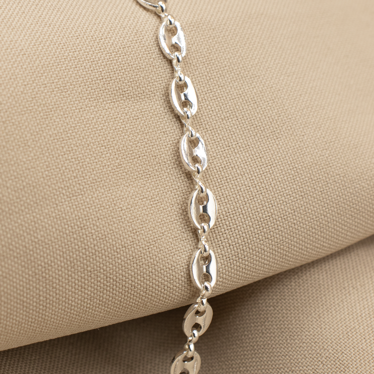 CADENA TEJIDO GUCCI DELGADA BAÑO DE PLATA