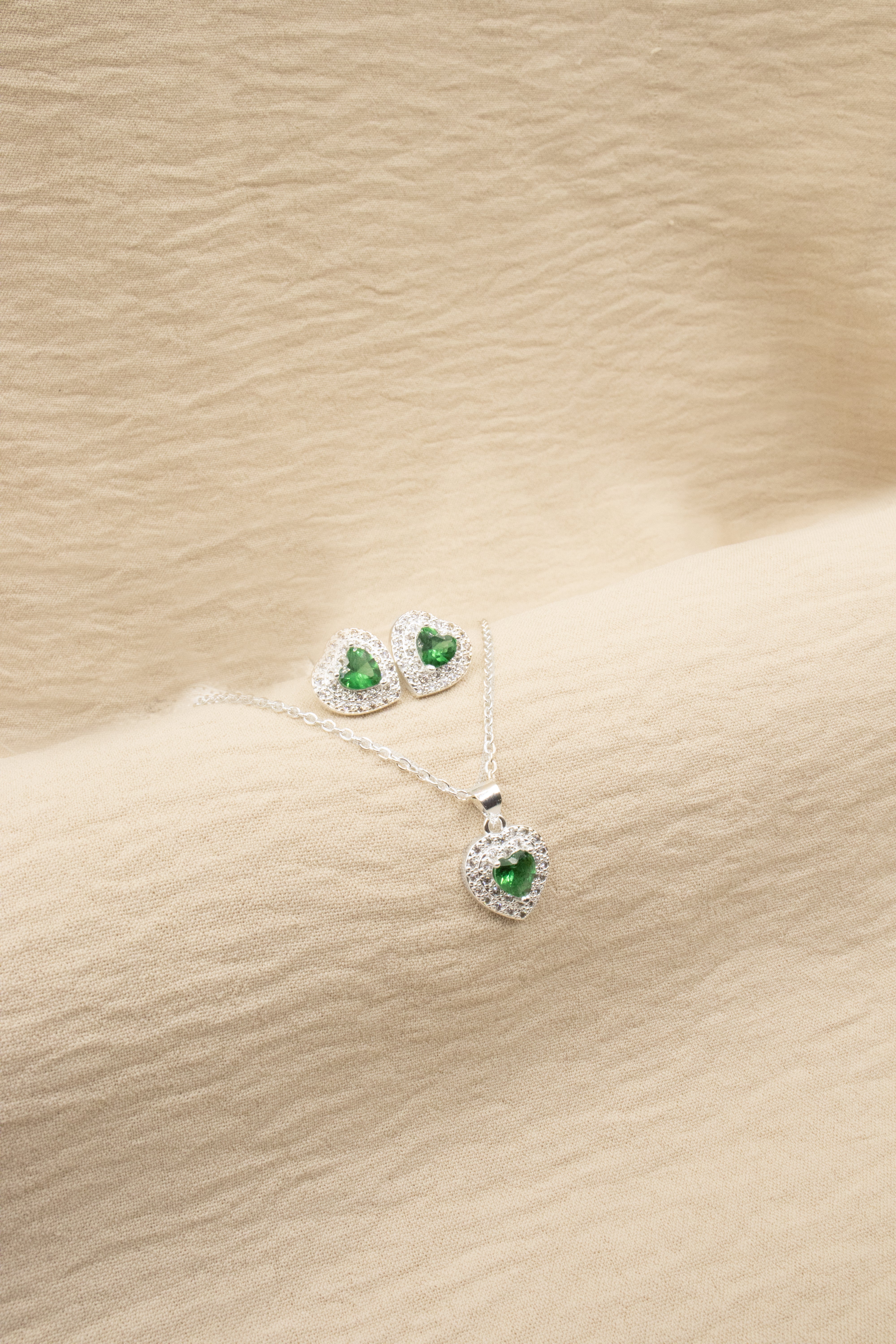 SET TOPO + CADENA CORAZÓN BAÑO DE PLATA