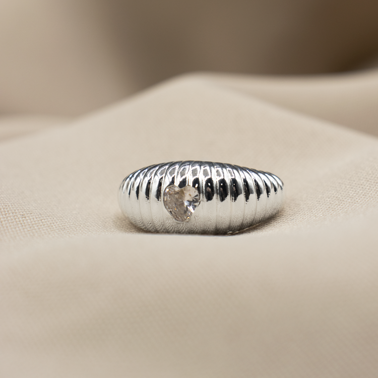 ANILLO ESPIRAL BAÑO DE PLATA