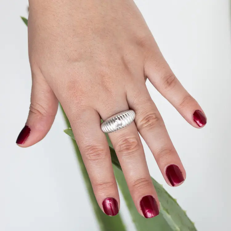 ANILLO ESPIRAL BAÑO DE PLATA