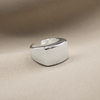 ANILLO CUADRADO LISO BAÑO DE PLATA