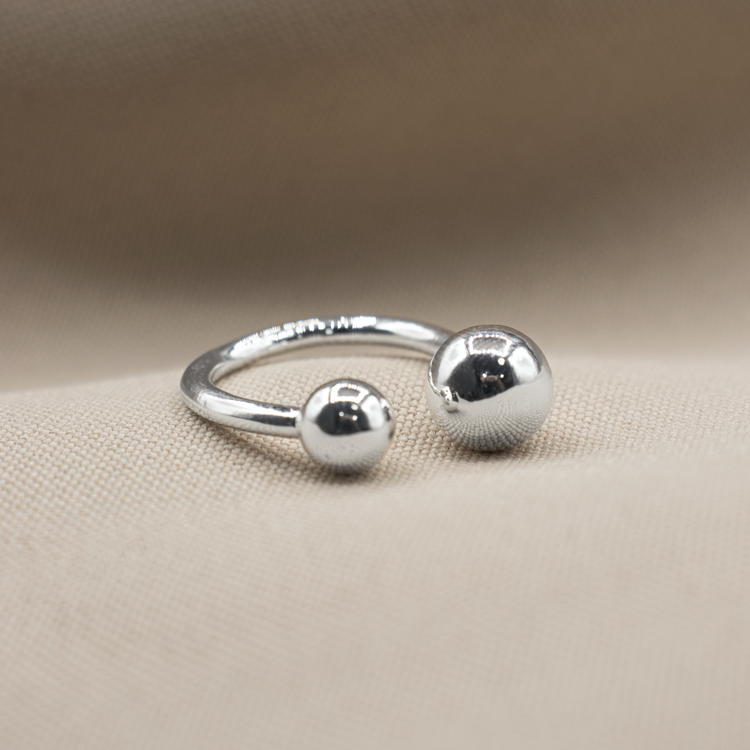 ANILLO DOBLE BALIN BAÑO DE PLATA