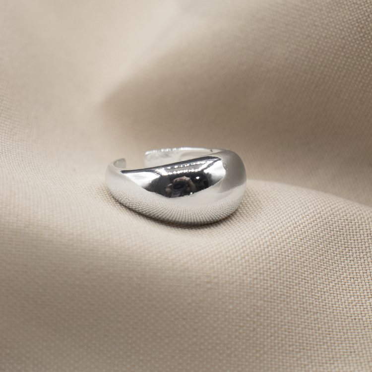 ANILLO INFLADO LISO BAÑO DE PLATA
