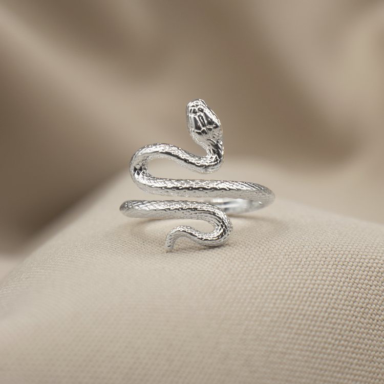 ANILLO SERPIENTE BAÑO DE PLATA