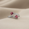 ANILLO DOBLE CORAZÓN CIRCÓN BAÑO DE PLATA