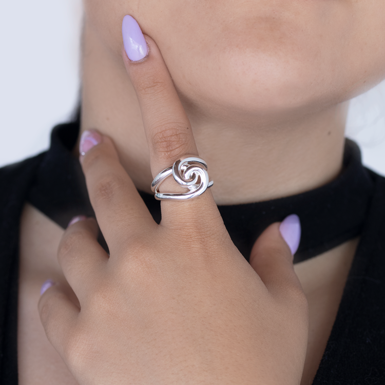 ANILLO NÓDULO BAÑO DE PLATA