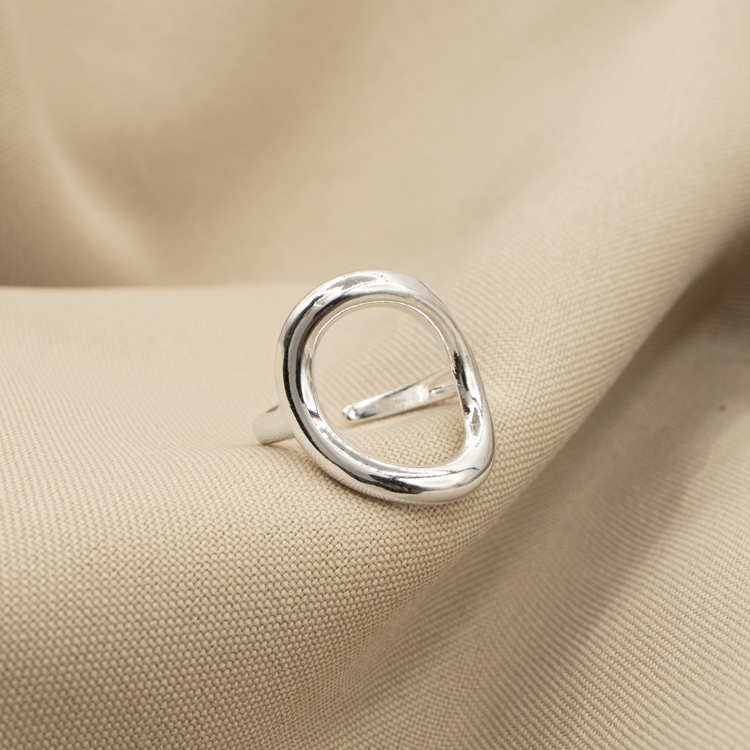 ANILLO ABSTRACT BAÑO DE PLATA