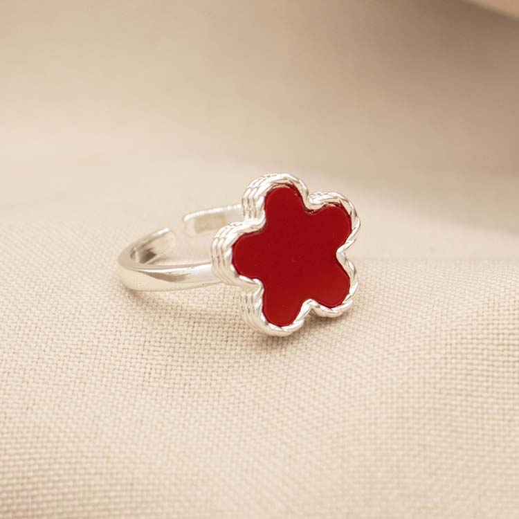 ANILLO FLOR OPALO BAÑO DE PLATA