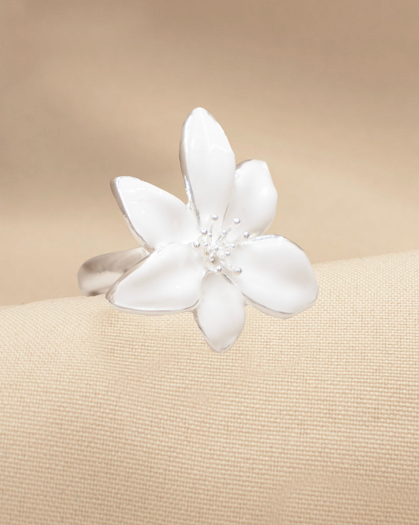 ANILLO FLORAL ÉCLAT BAÑO DE PLATA