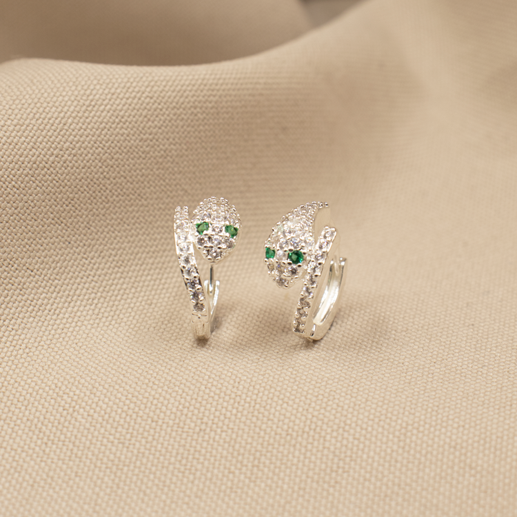 CANDONGA CIRCONES MINI SERPIENTE BAÑO DE PLATA