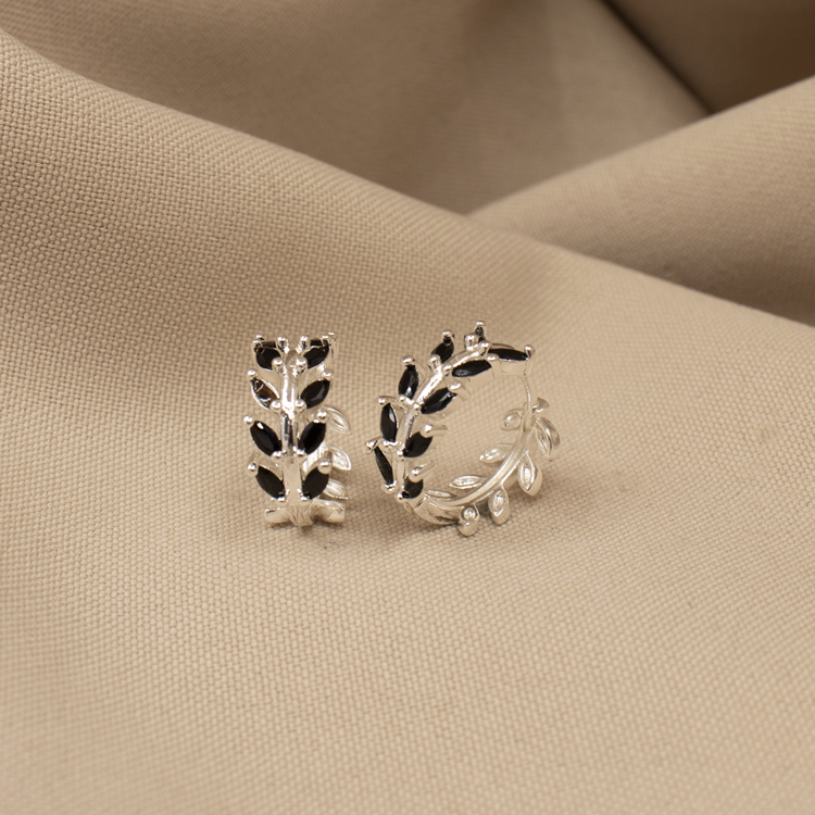 CANDONGA HOJAS CIRCONES BAÑO DE PLATA