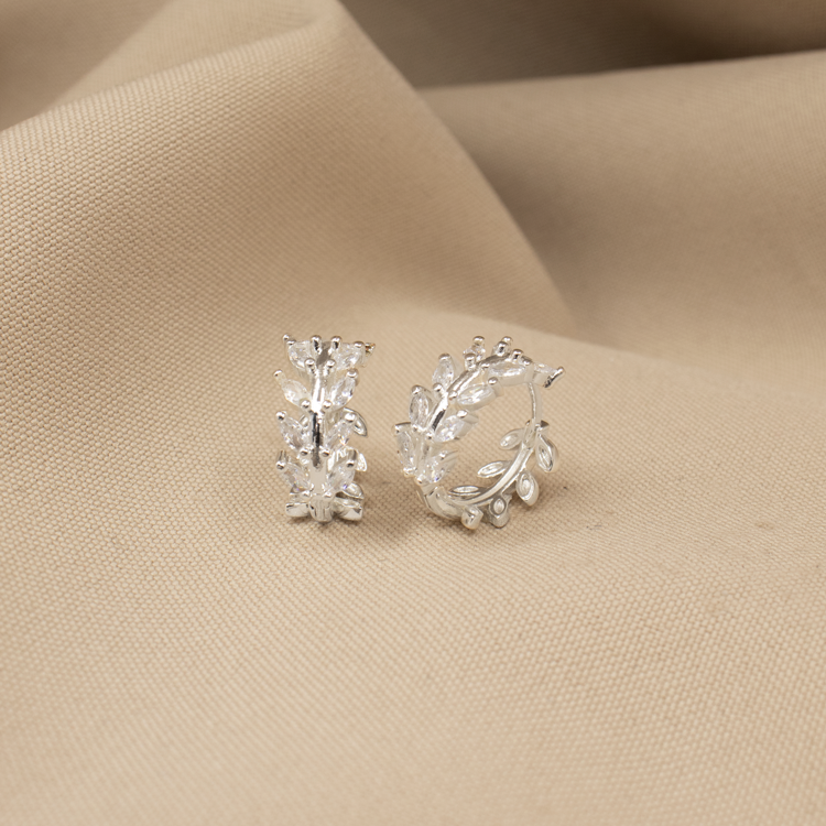 CANDONGA HOJAS CIRCONES BAÑO DE PLATA