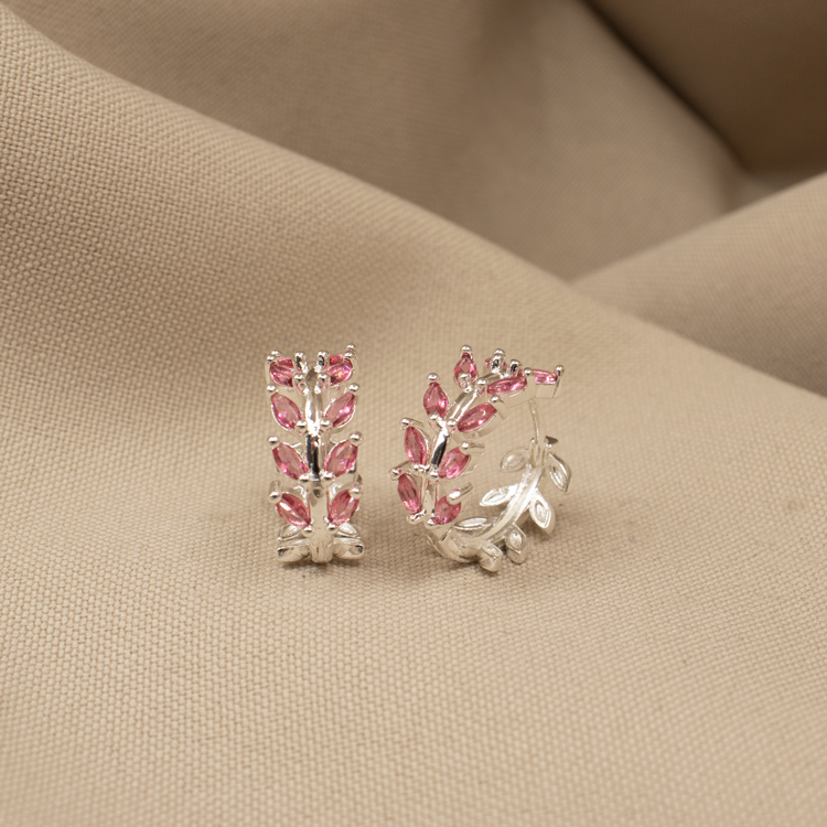 CANDONGA HOJAS CIRCONES BAÑO DE PLATA