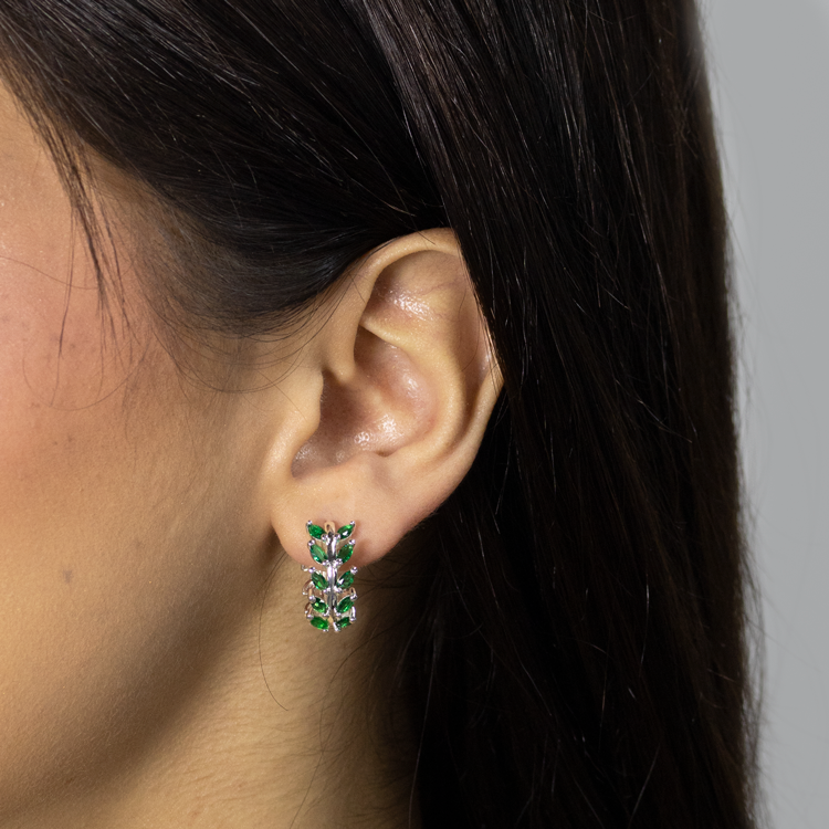 CANDONGA HOJAS CIRCONES BAÑO DE PLATA