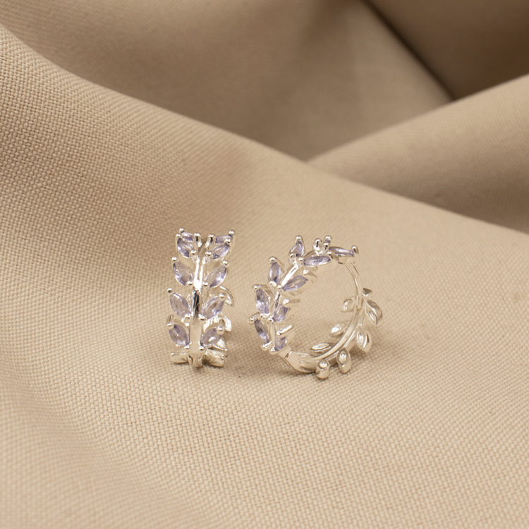 CANDONGA HOJAS CIRCONES BAÑO DE PLATA