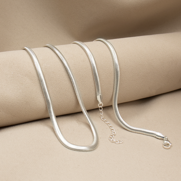 CADENA SERPIENTE CHUNKY BAÑO DE PLATA