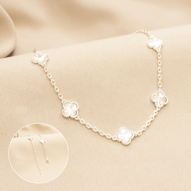 CADENA CONEXIÓN DE TRÉBOL BAÑO DE PLATA