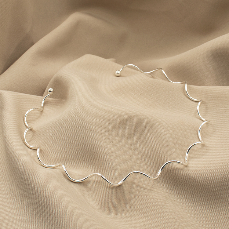 CADENA ONDAS RÍGIDA DELGADA BAÑO DE PLATA