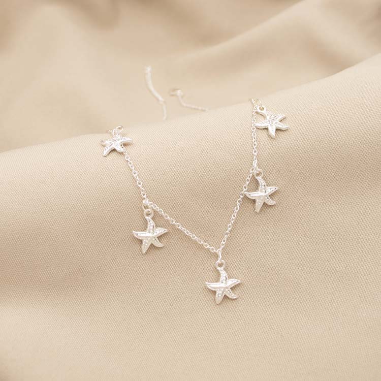CADENA ESTRELLAS DE MAR BAÑO DE PLATA
