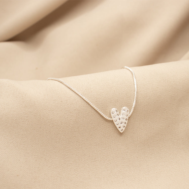 CADENA HEART BEAN BAÑO DE PLATA