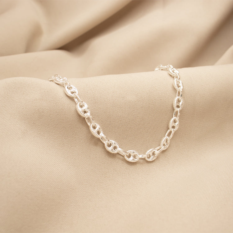 CADENA TEJIDO GUCCI STRIAE BAÑO DE PLATA