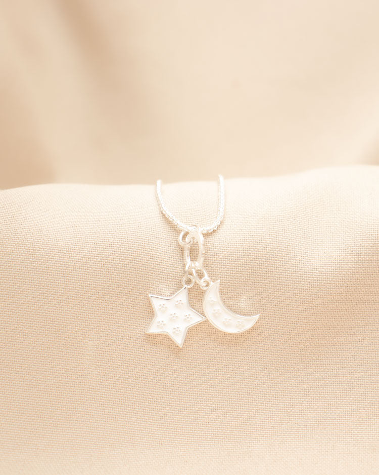 COLLAR NOCHE ESTRELLADA BAÑO DE PLATA