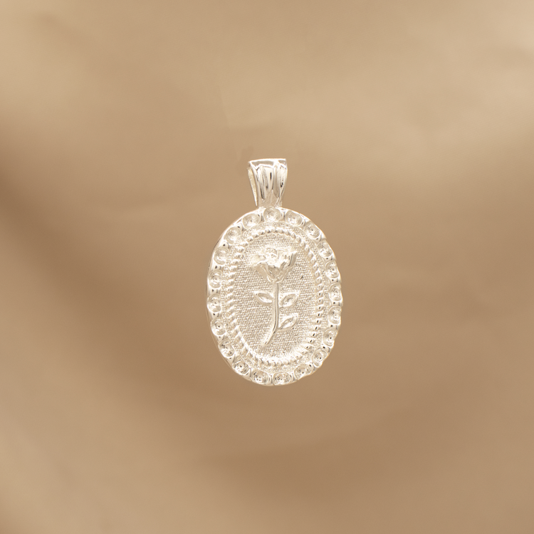 DIJE ROSA ETERNA BAÑO DE PLATA
