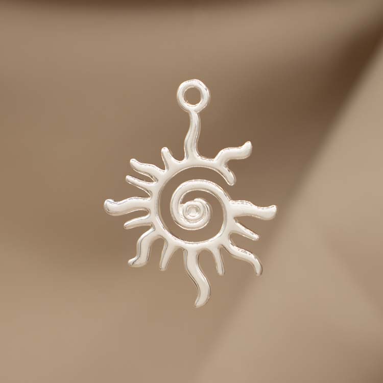 DIJE SOL ABSTRACT BAÑO DE PLATA