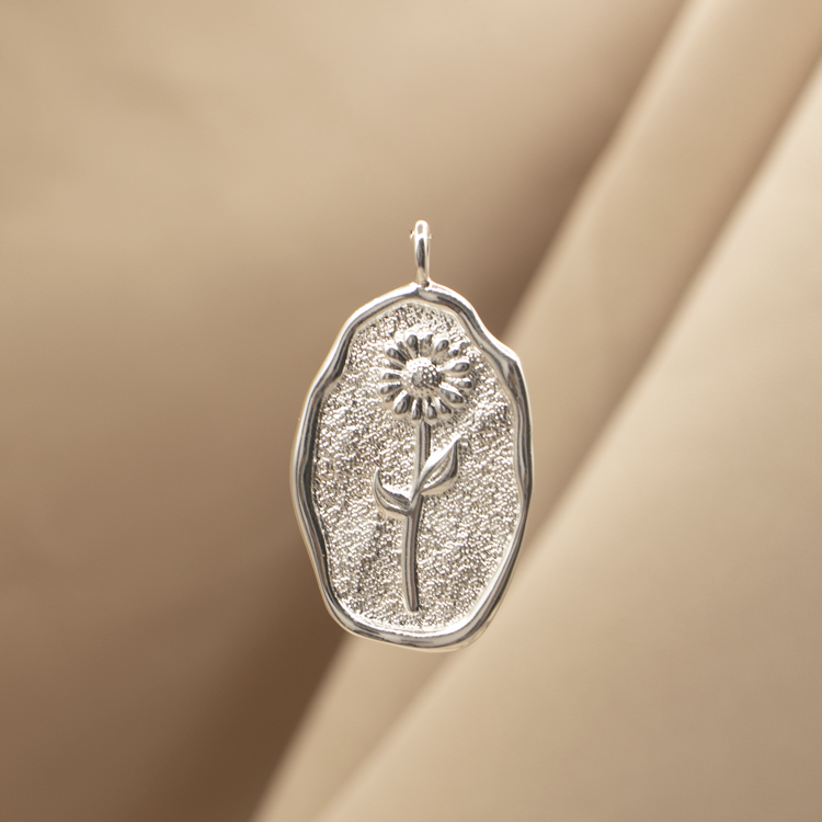 DIJE FLOR ENCANTADA BAÑO DE PLATA