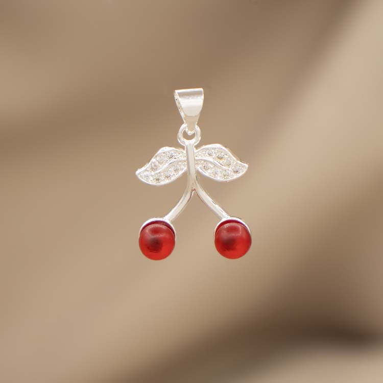 DIJE CHERRIES TWINS BAÑO DE PLATA