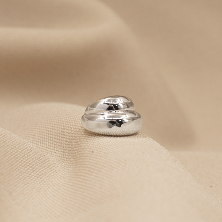 EARCUFF ARO LISO DOBLE BAÑO DE PLATA