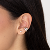 EARCUFF ARO LISO DOBLE BAÑO DE PLATA