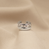 EARCUFF DOBLE CON CIRCONES BAÑO DE PLATA
