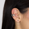 EARCUFF DOBLE CON CIRCONES BAÑO DE PLATA
