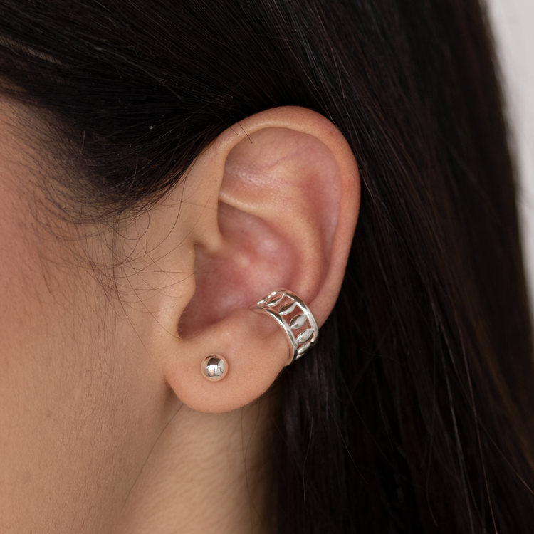 EARCUFF SONRISA BAÑO DE PLATA