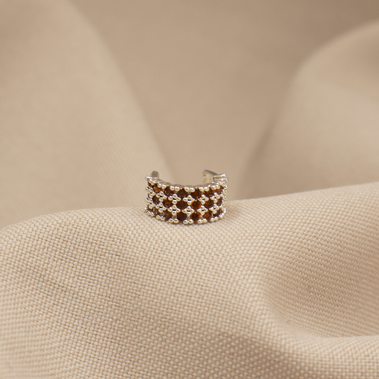 EARCUFF MINI DE CIRCONES BAÑO DE PLATA