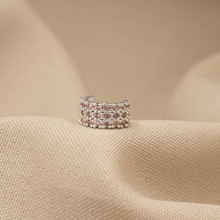 EARCUFF MINI DE CIRCONES BAÑO DE PLATA