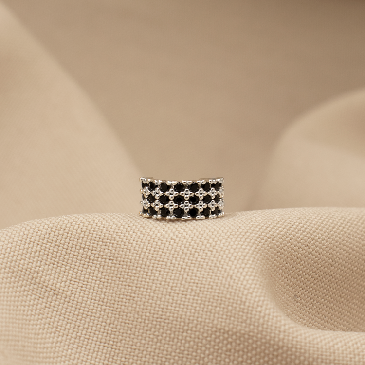 EARCUFF MINI DE CIRCONES BAÑO DE PLATA