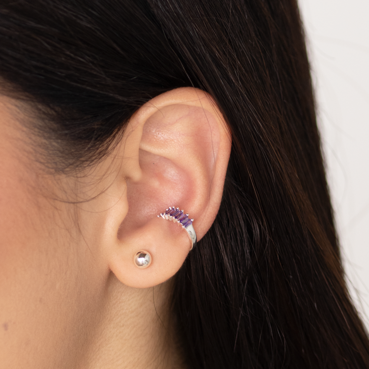 EARCUFF MINI CIRCÓN BAÑO DE PLATA